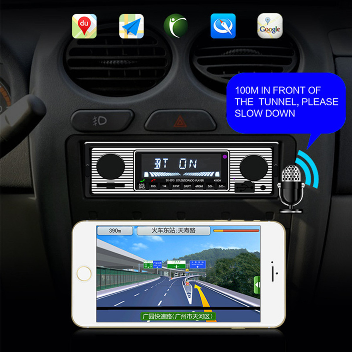 Bluetooth Car FM Retro Radio MP3 Player Stereo USB AUX SD Audio In-Dash Remote