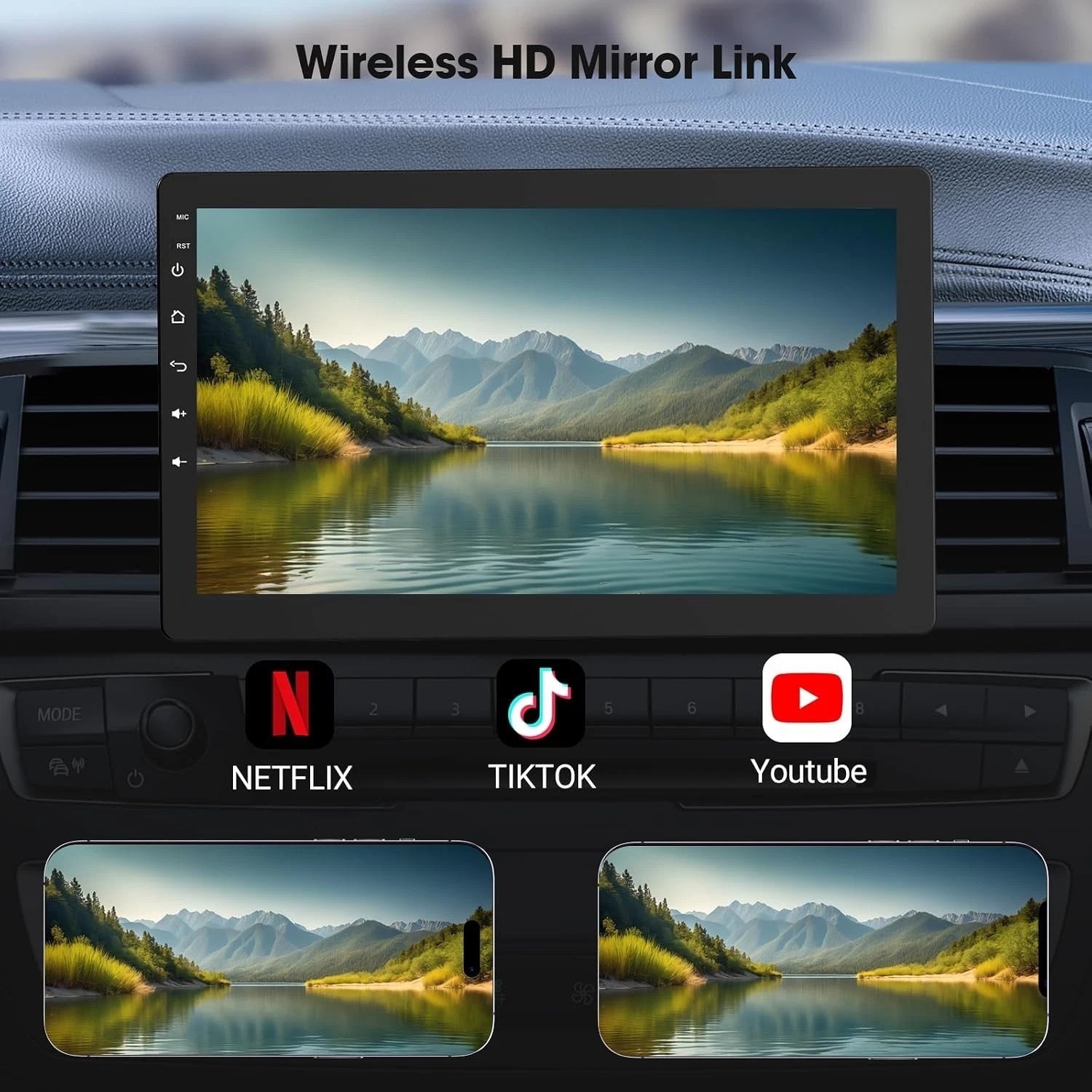 Seamless 10.1 Inch Rotatable Car Stereo with GPS & Bluetooth Connectivity