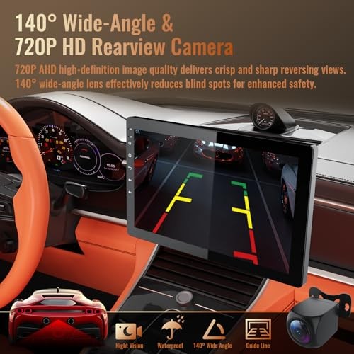 10.1 Inch Single Din Car Stereo, Rotatable Touch Screen, 10.1inch 2+32G