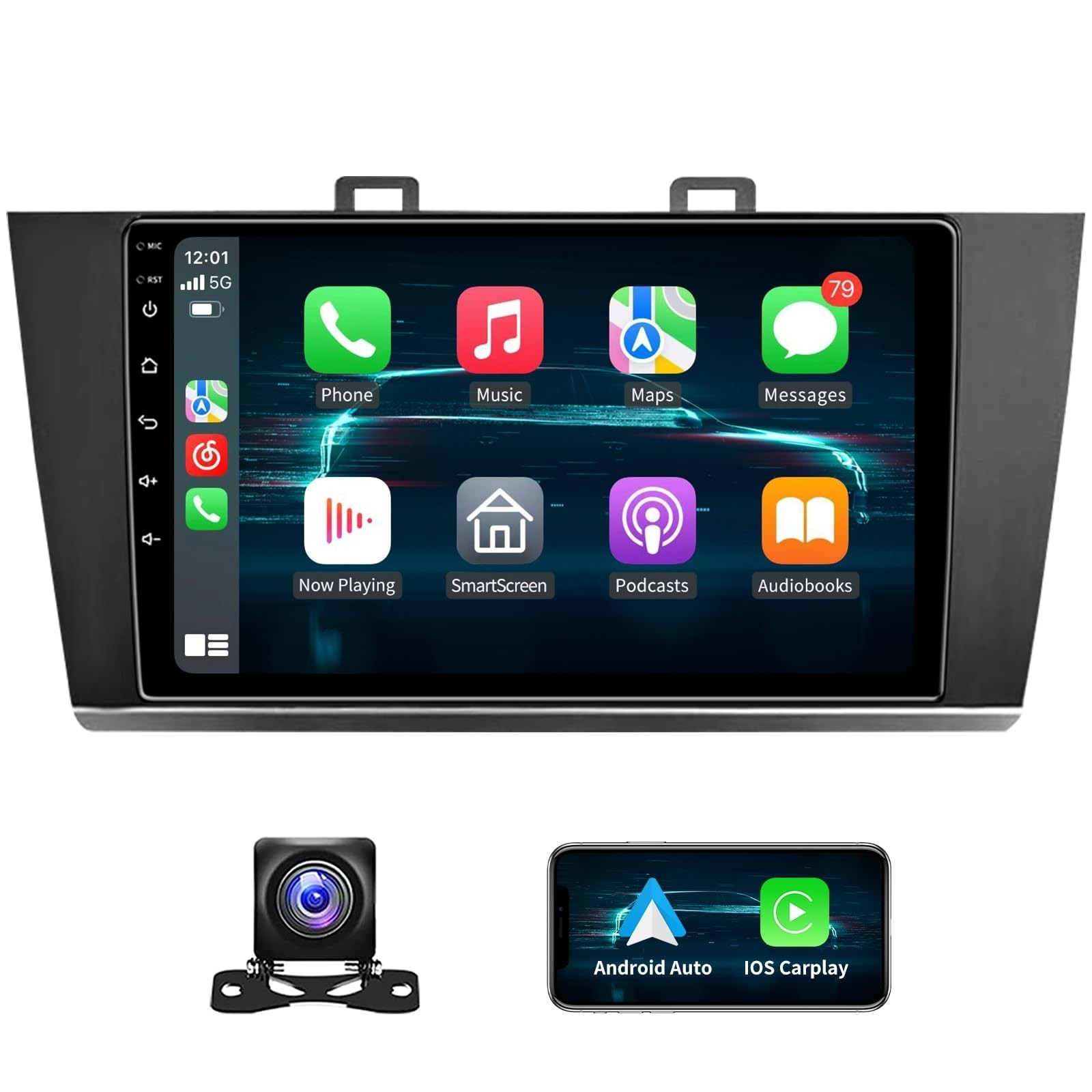 Car Radio Stereo Carplay For 2015-2018 Subaru Legacy Outback 4+64G 9in FM Stereo