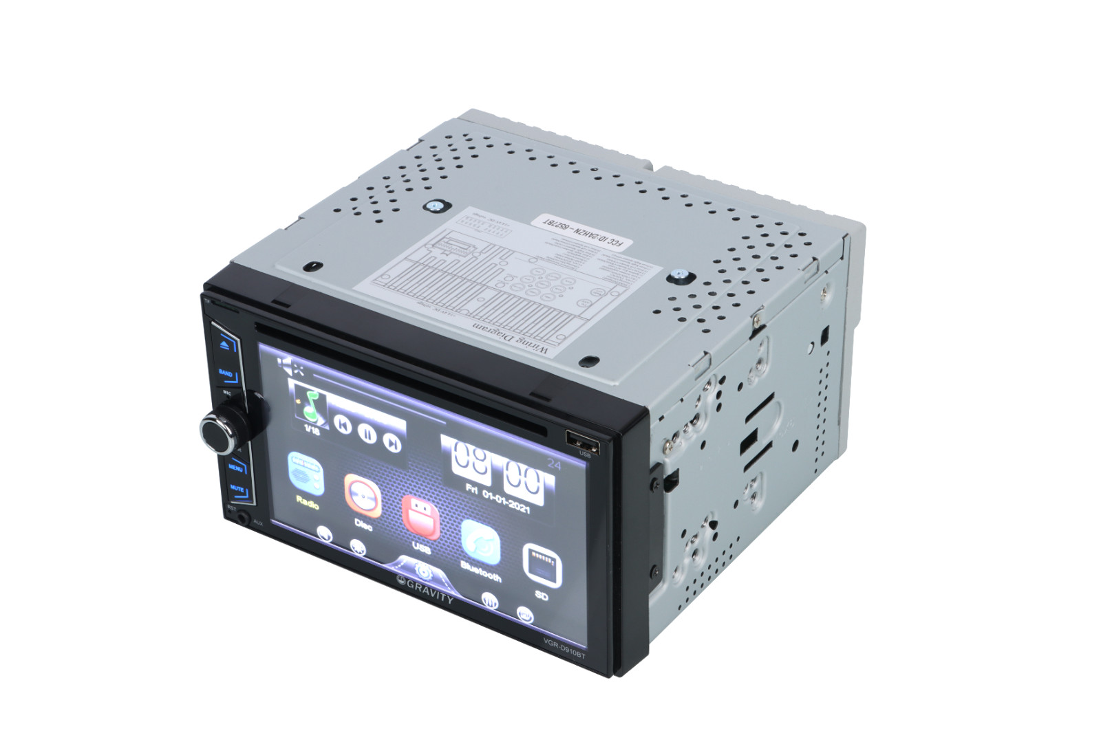 Gravity 6.2″ Car Stereo CD DVD 2Din Bluetooth Receiver with DVD/CD/MP3/FM/USB/SD