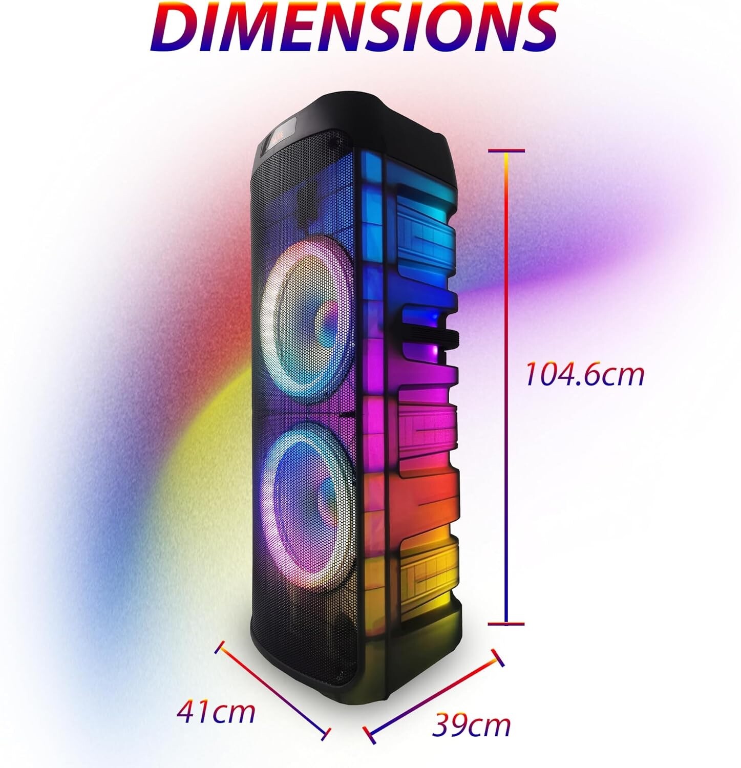 EMB Pro Rechargeable Party Speaker, 6000W, Dual 12″, Bluetooth, MIC, Translucent