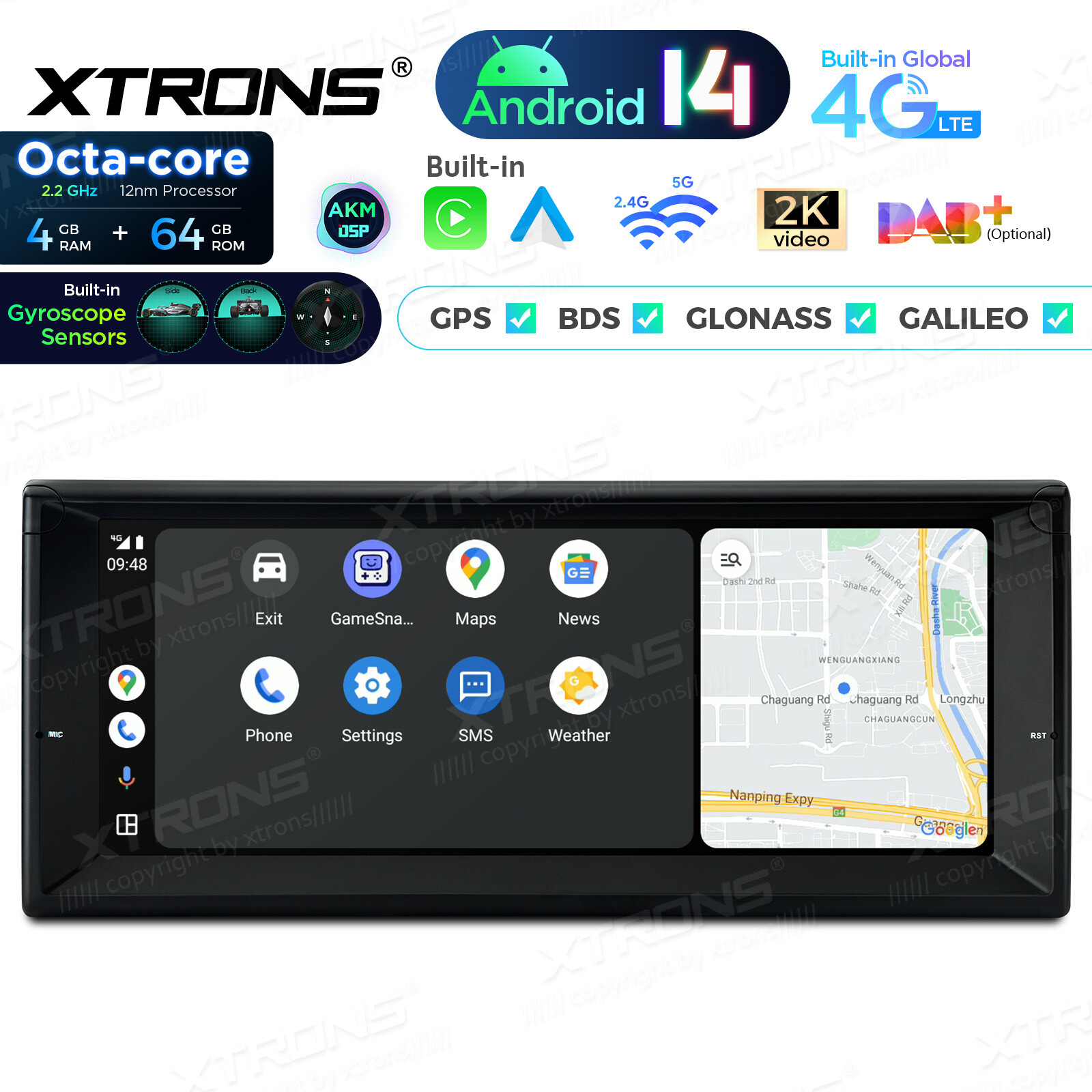 For BMW E39 E38 Android 14 GPS Navigation 10.25 Car Stereo 8-Core 4GB 64GB LTE