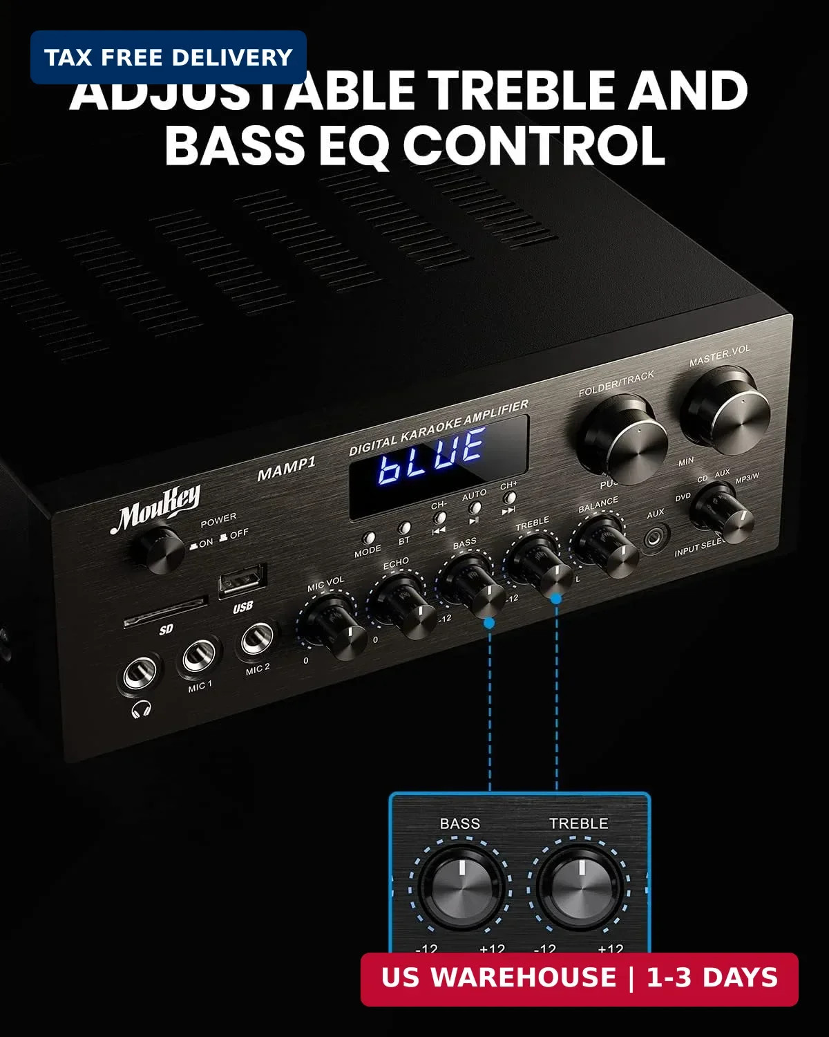 LED Display Stereo Receiver with Bluetooth 5.0 Technology