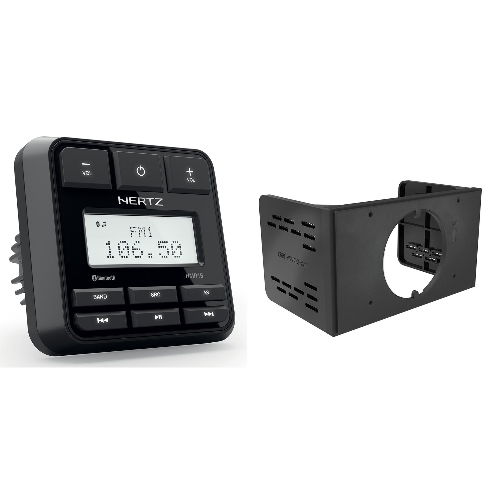 Hertz HMR 15 Media Receiver AM/FM/USB Bluetooth and Double-Din Dash Kit Adapt…