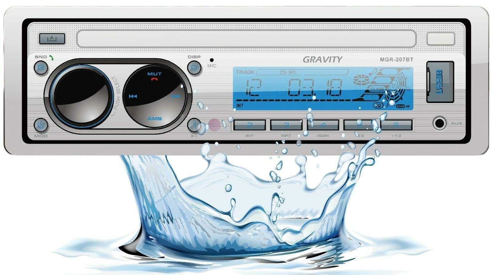 MGR-207BT 200W A2DP True Stereo AM FM Radio Media Player Receiver with Blueto…