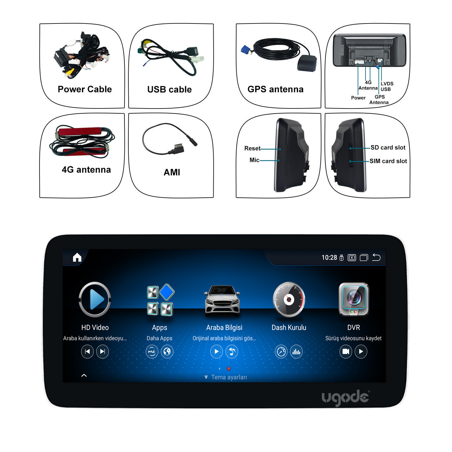 10.25inch Android13 Screen CarPlay Mercedes Benz G CLASS G63 8+128G NTG4.5