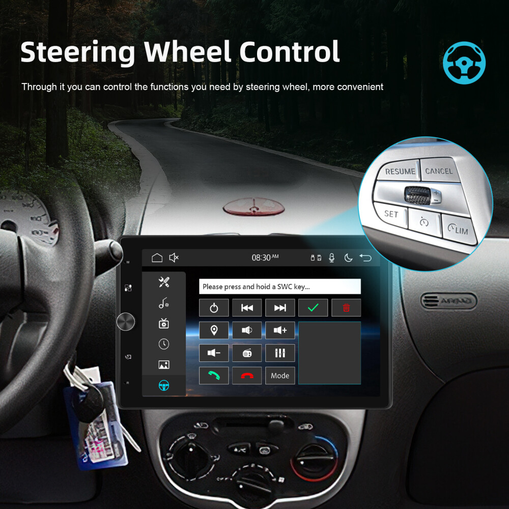 10.4″ Single 1 Din Touch Screen Stereo Bluetooth Radio Car Apple/Android Carplay