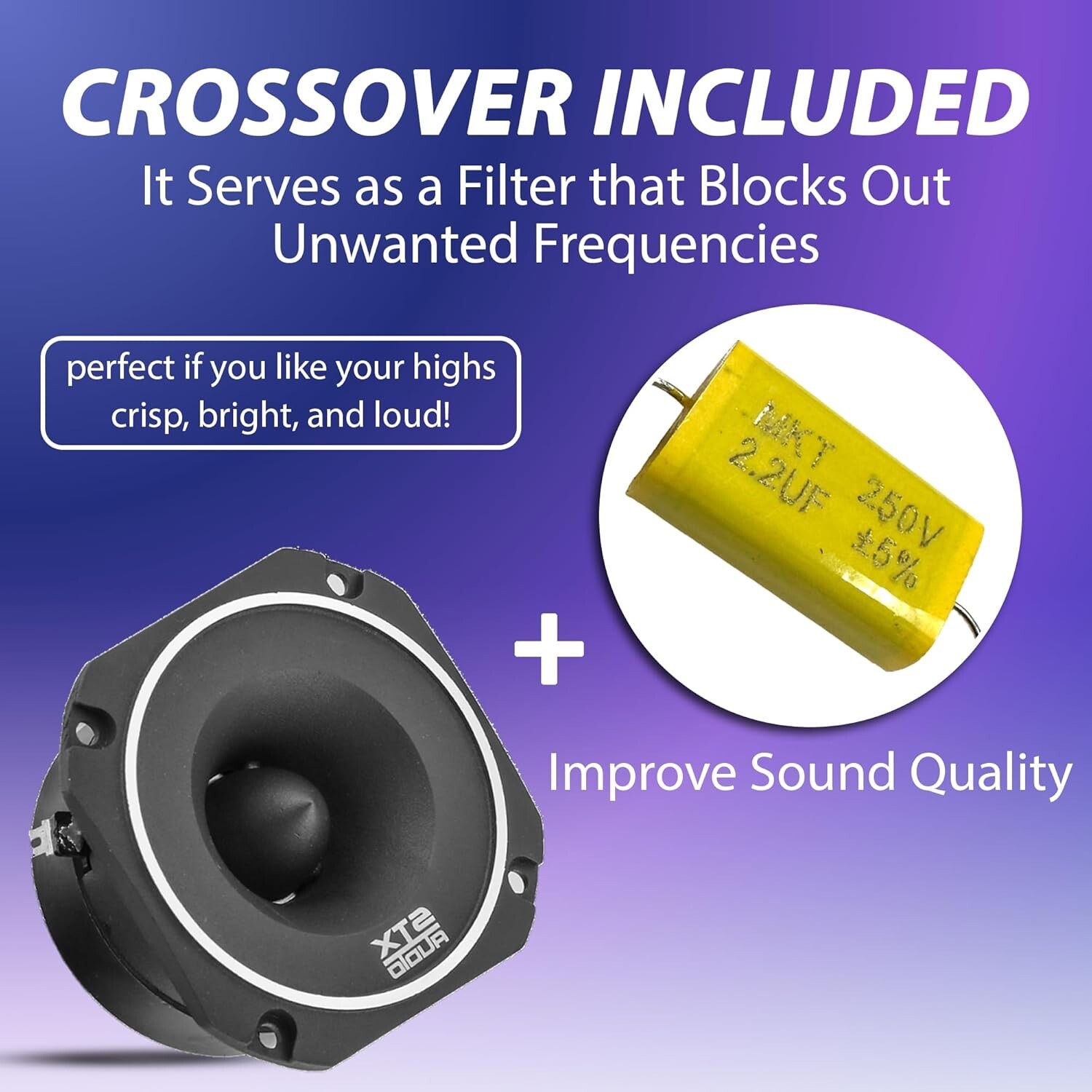 2x STXAudio 3.4″ Super Tweeter Speaker 4 Ohm 800W Max 105dB Titanium Diaphragm