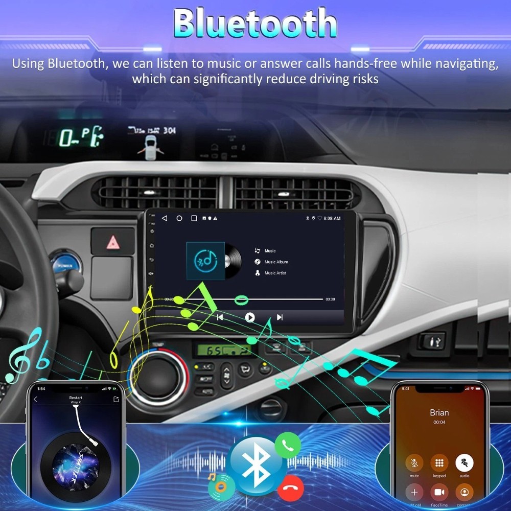 Android 15 Apple Carplay Car Stereo Radio For Toyota Prius C 2012-2014 GPS Navi