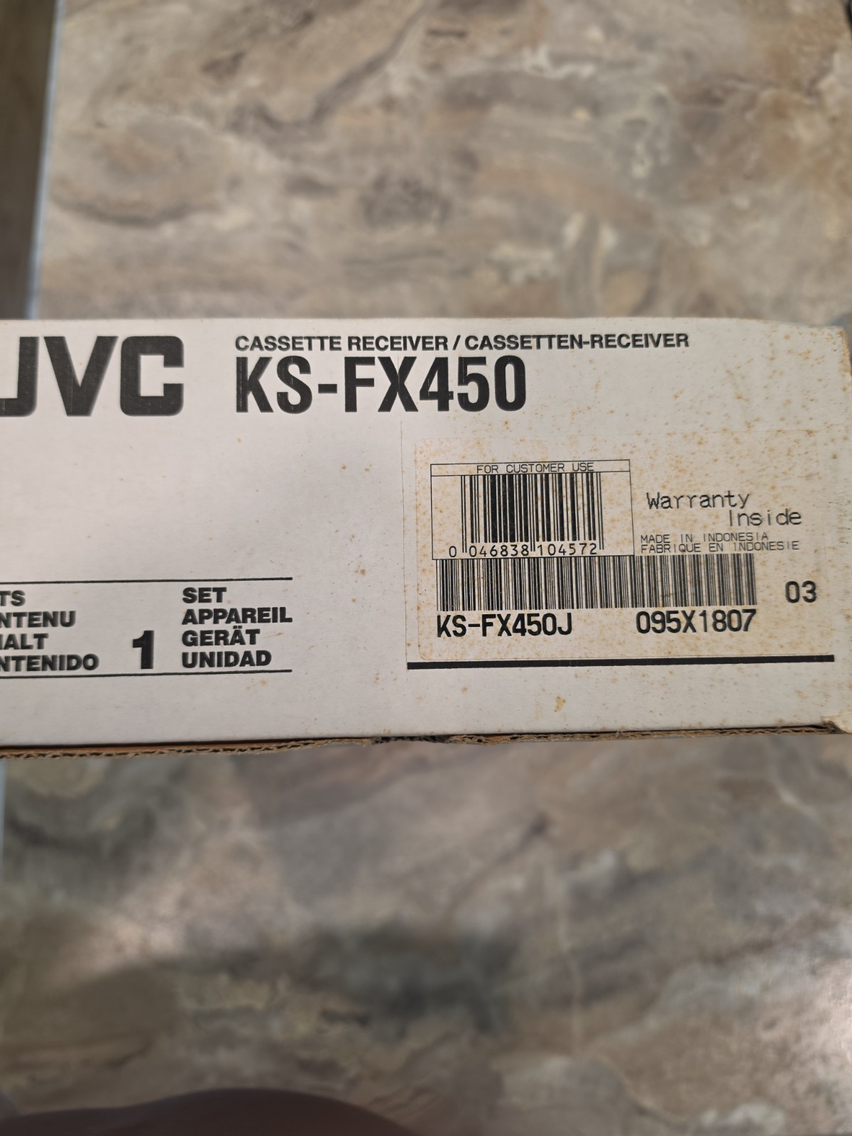 NOS JVC KS-FX450 Cassette Receiver Detachable Flip Face W Remote Cd Control