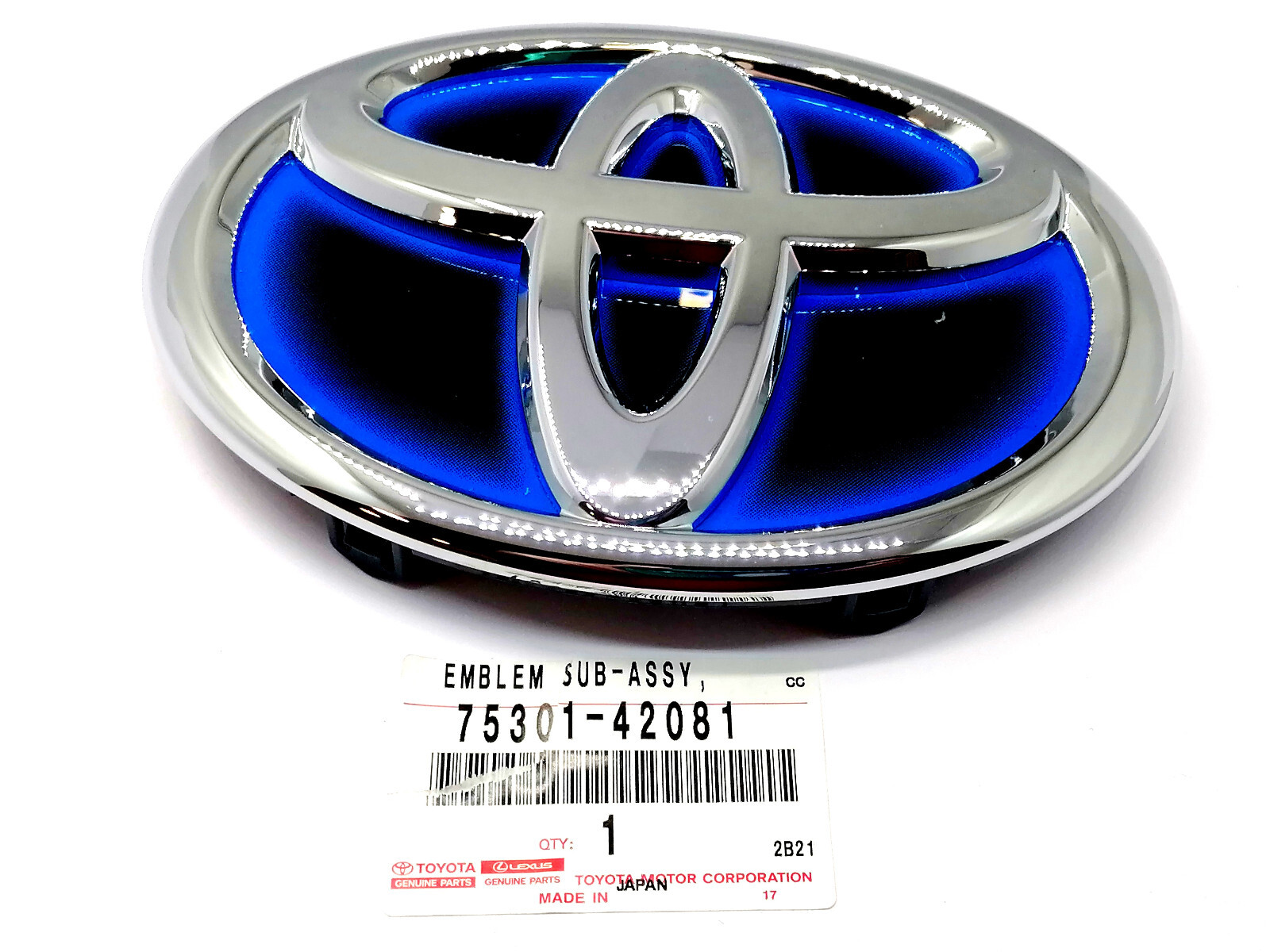 7530142080 NEW GENUINE TOYOTA RAV4 HYBRID 2015-19 FRONT GRILL BADGE NOT RADAR