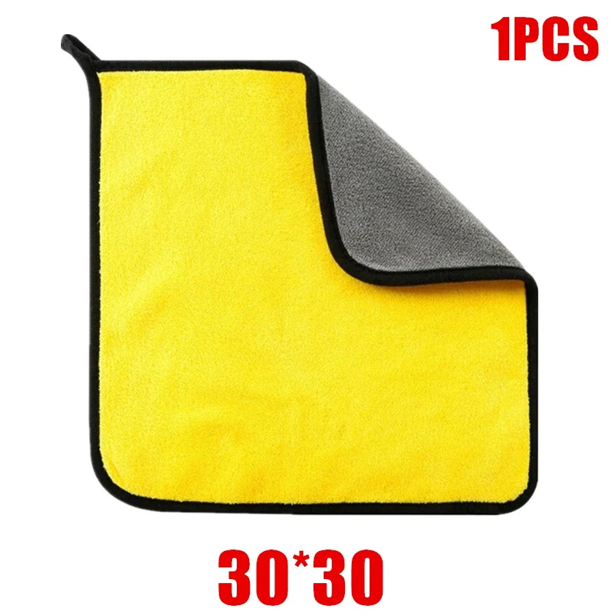 1/2/6/10Pcs Microfiber Cleaning Towel Thicken Soft Drying Cloth Car Body Washing