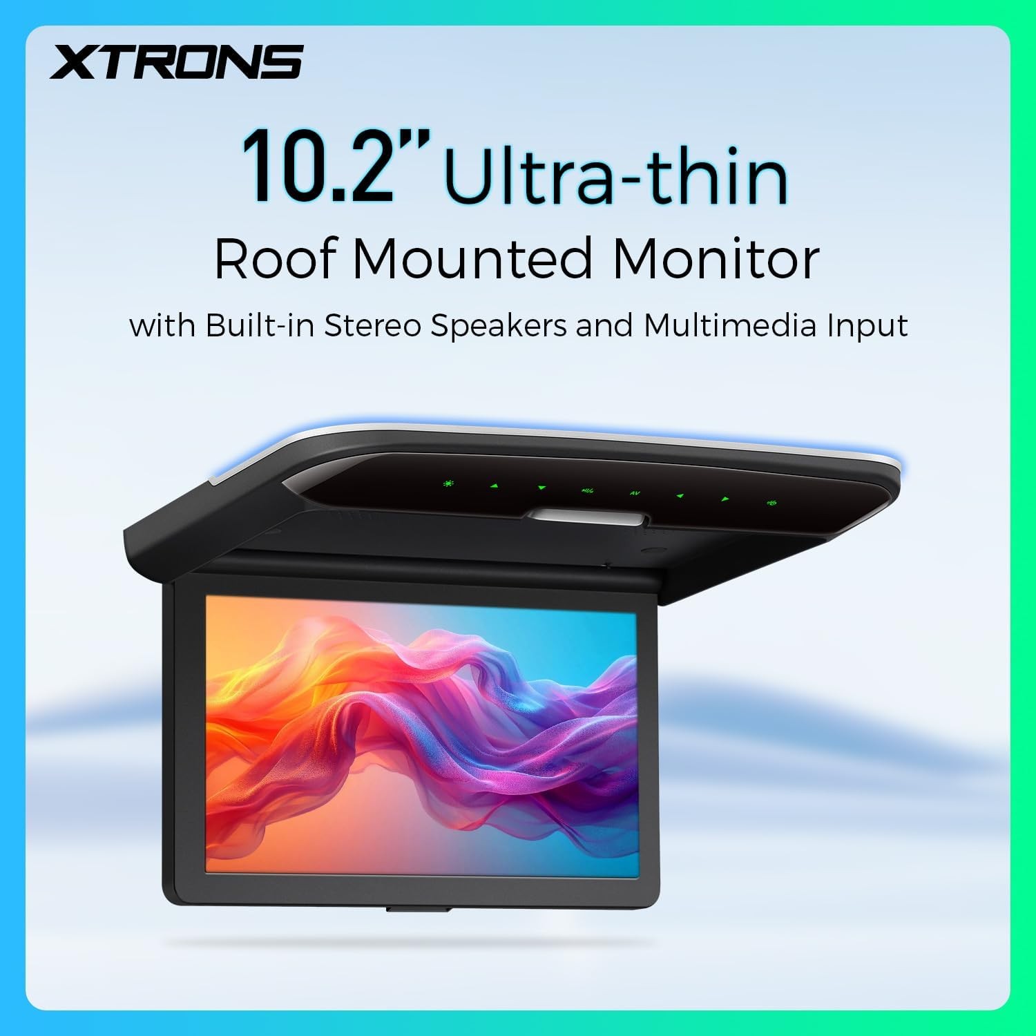 XTRONS 10.2 Inch Car Overhead Player 1280 * 720 IPS Screen Car Roof Mounted Flip