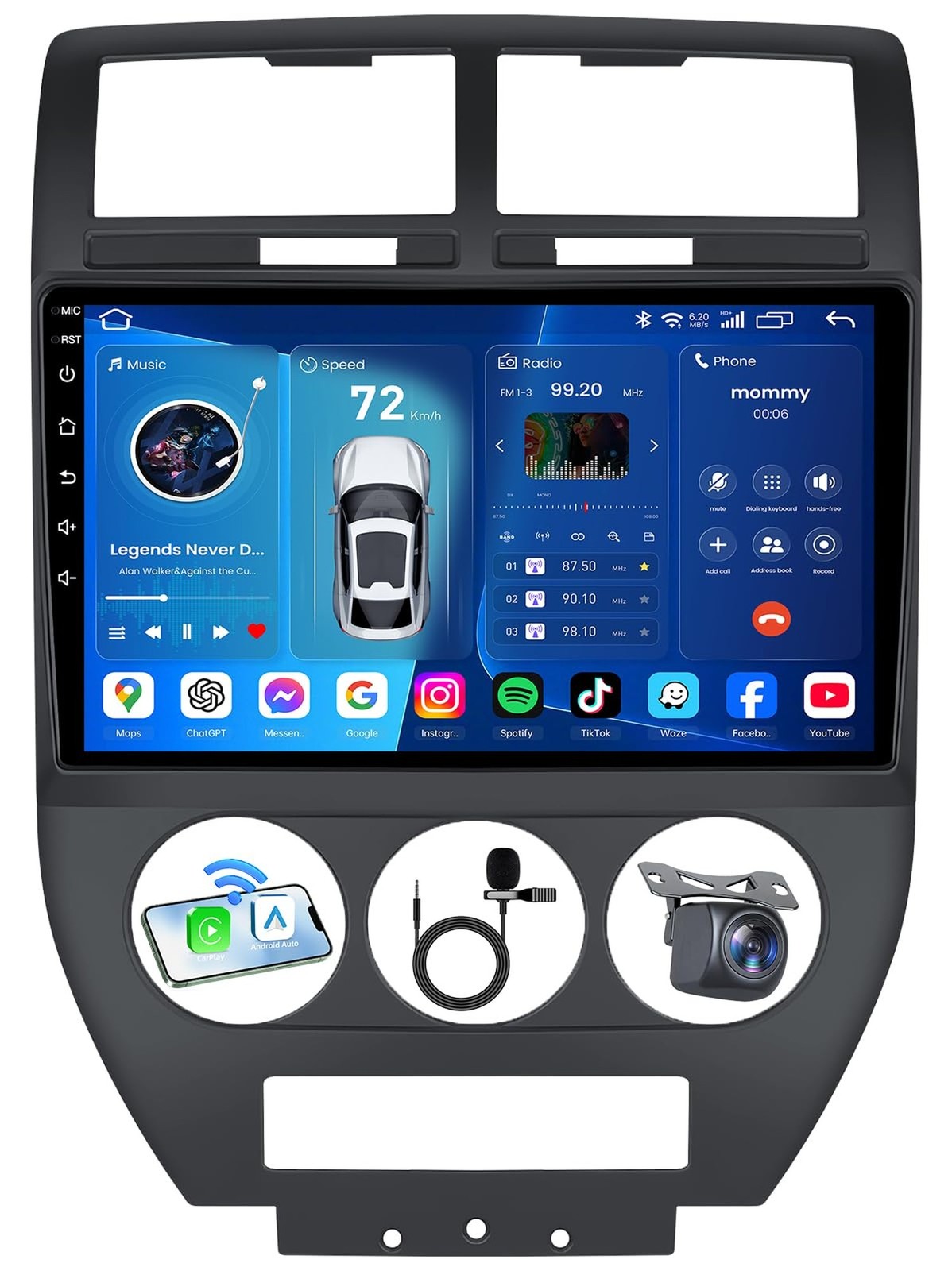 Android 13 Car Radio for Jeep Compass Patriot 2007 2008: 10 Inch HD Touchscre…