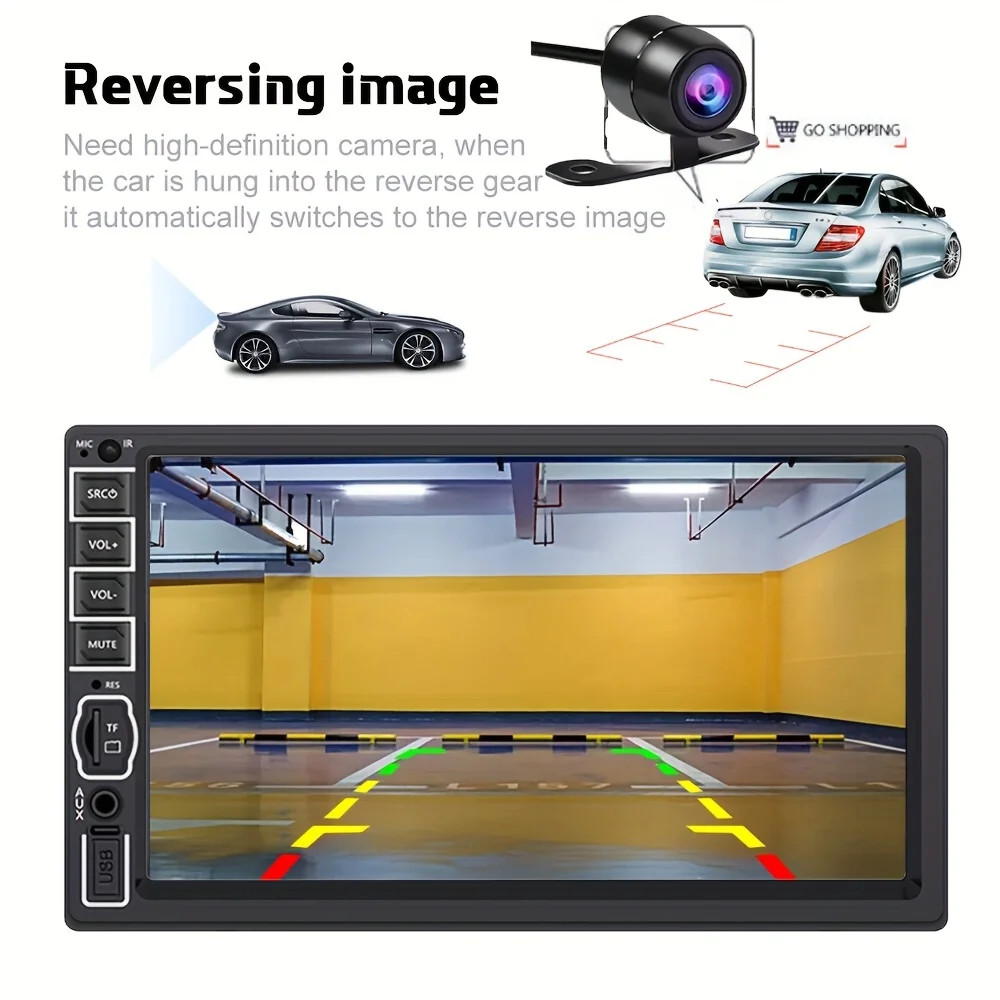 2 DIN 7″ HD Car Stereo Radio MP5 Player Bluetooth Touch Screen + Rear Camera