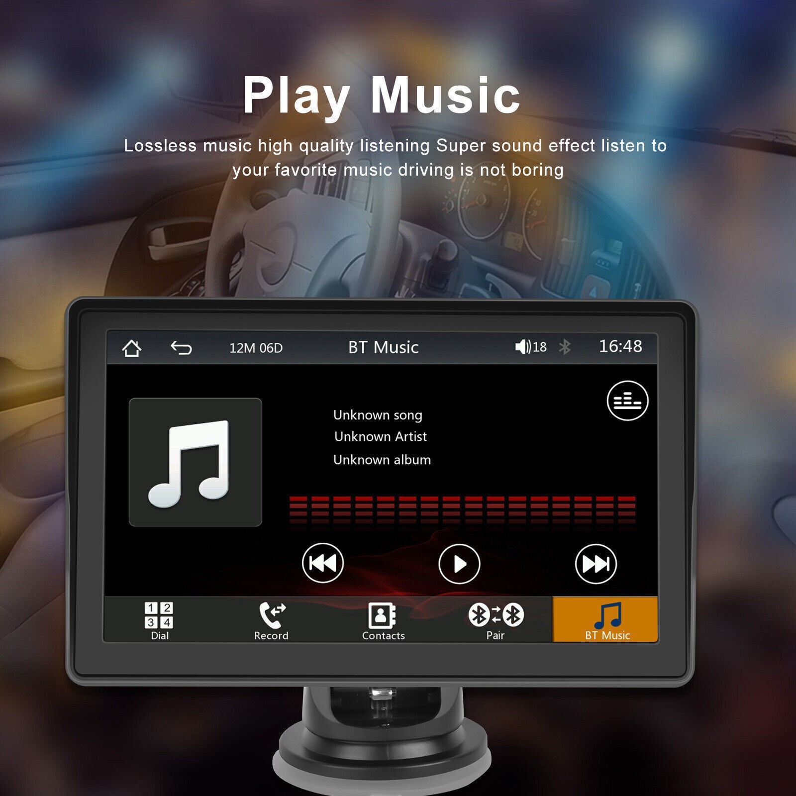 Portable 7″ MP5 Player Wireless Carplay Android Auto Bluetooth Mirror Link