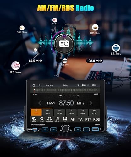Single DIN Car Stereo with Wireless CarPlay & Android Auto, 7-Inch Touchscreen