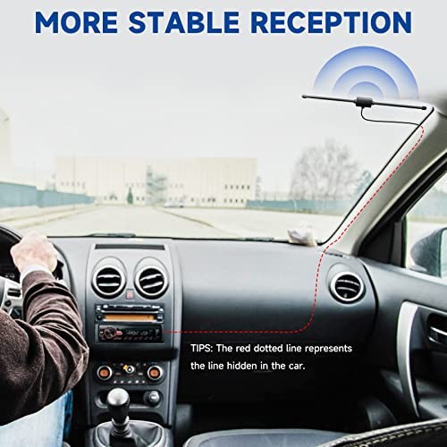 Car FM AM Radio Dipole Antenna Adhesive Mount for Vehicle Truck SUV Car