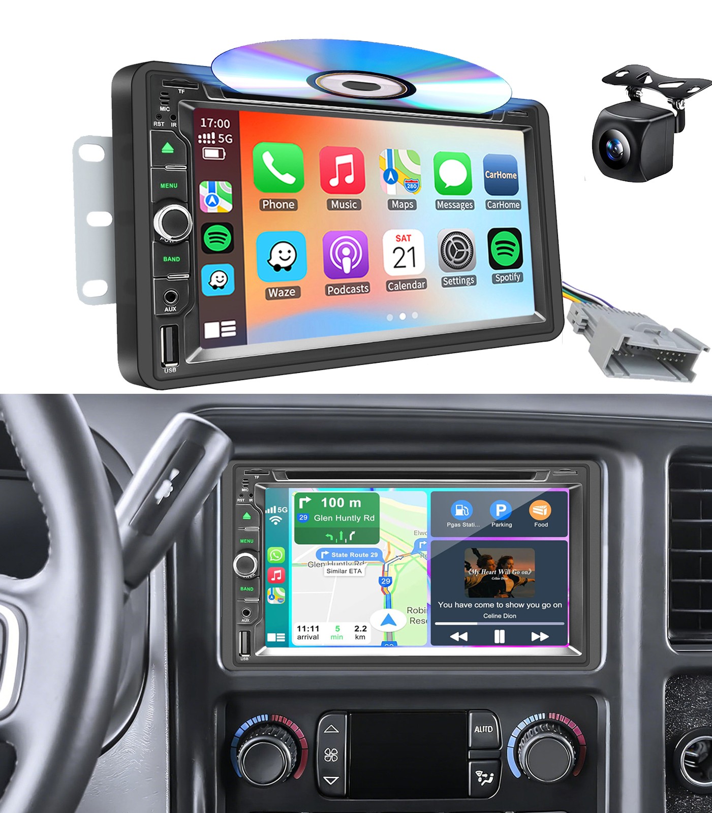 For 2003-2006 Chevy Silverado Colorado Cavalier Carplay Car Stereo Radio DVD CD