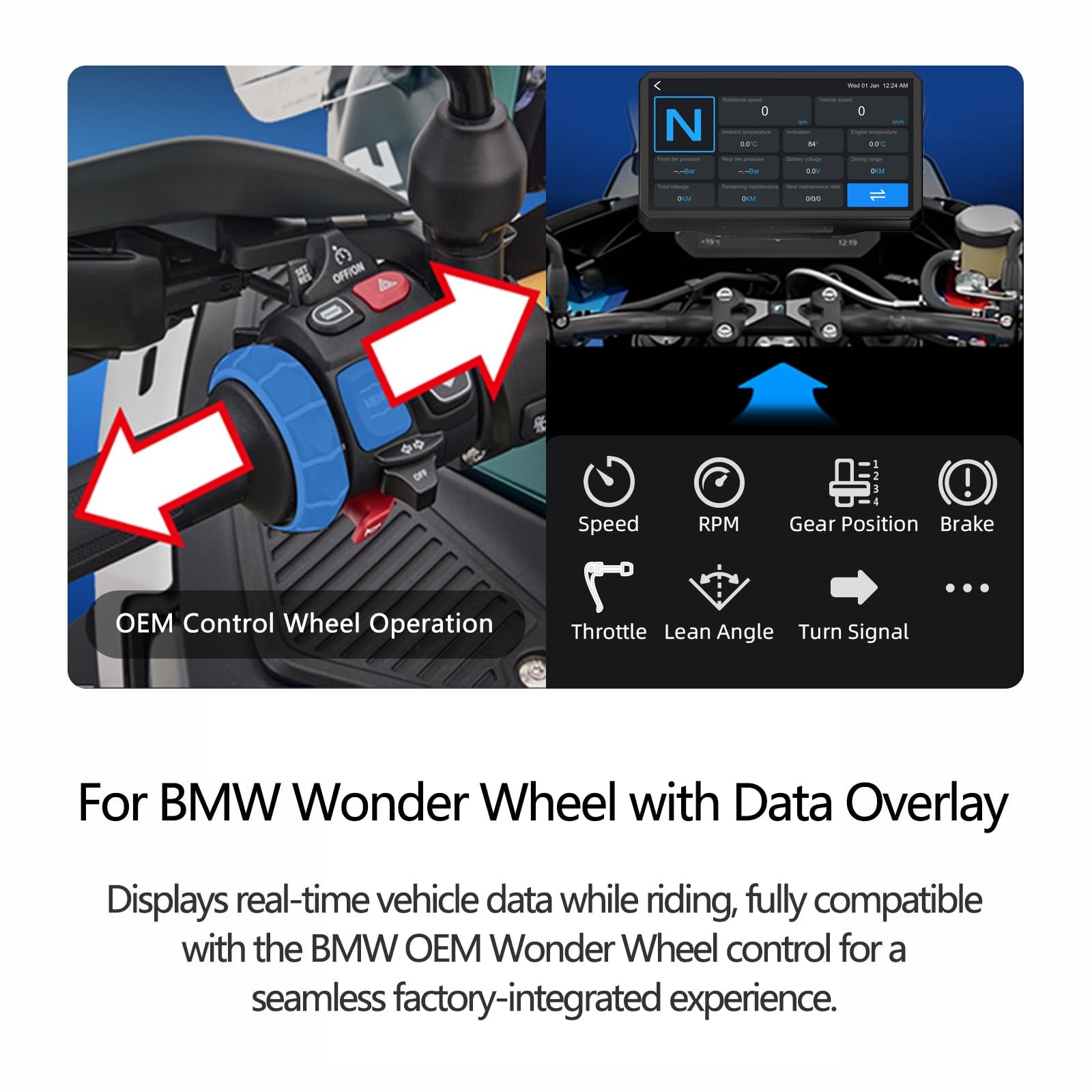 AlienRider M2 6.2″ Motorcycle Smart Display for BMW CarPlay Android Auto