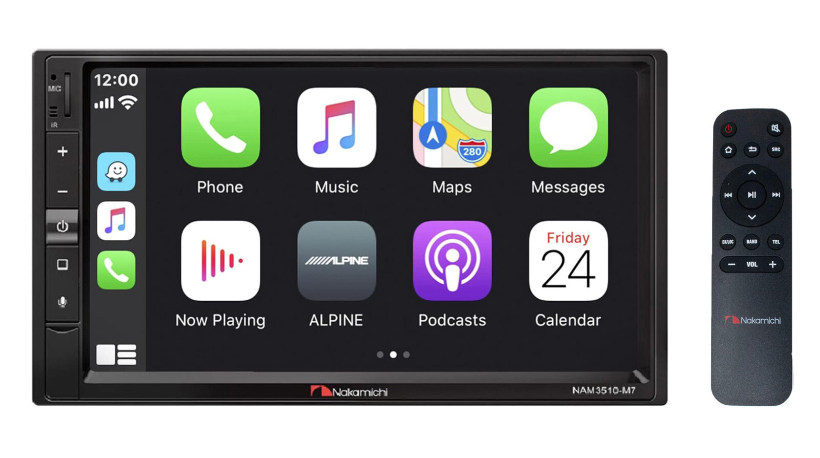 Nakamichi 7″ 2 DIN Car Media Receiver Mechless Android Touch Screen (NAM3510-M7)