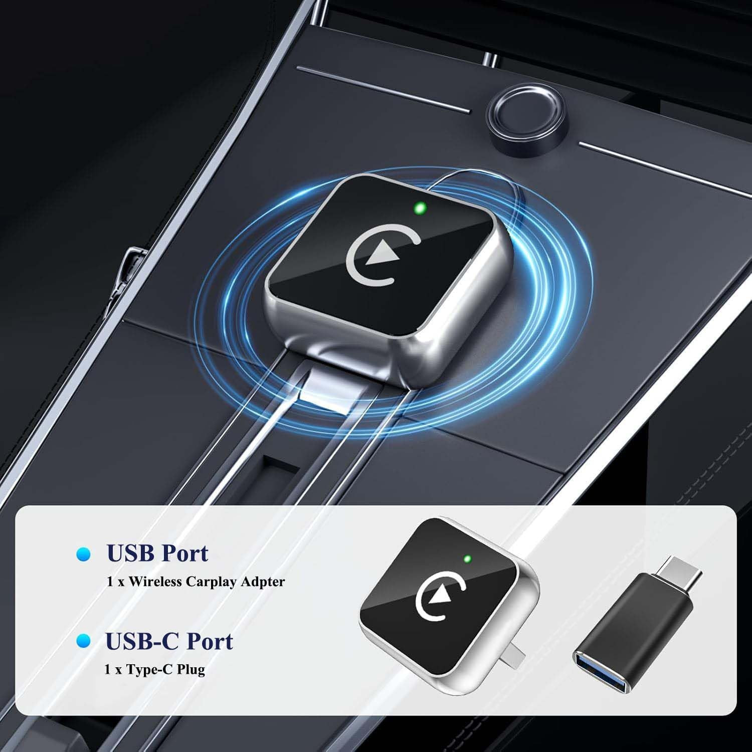 2026 Wireless CarPlay & Android Auto Adapter, Plug & Play, No Latency