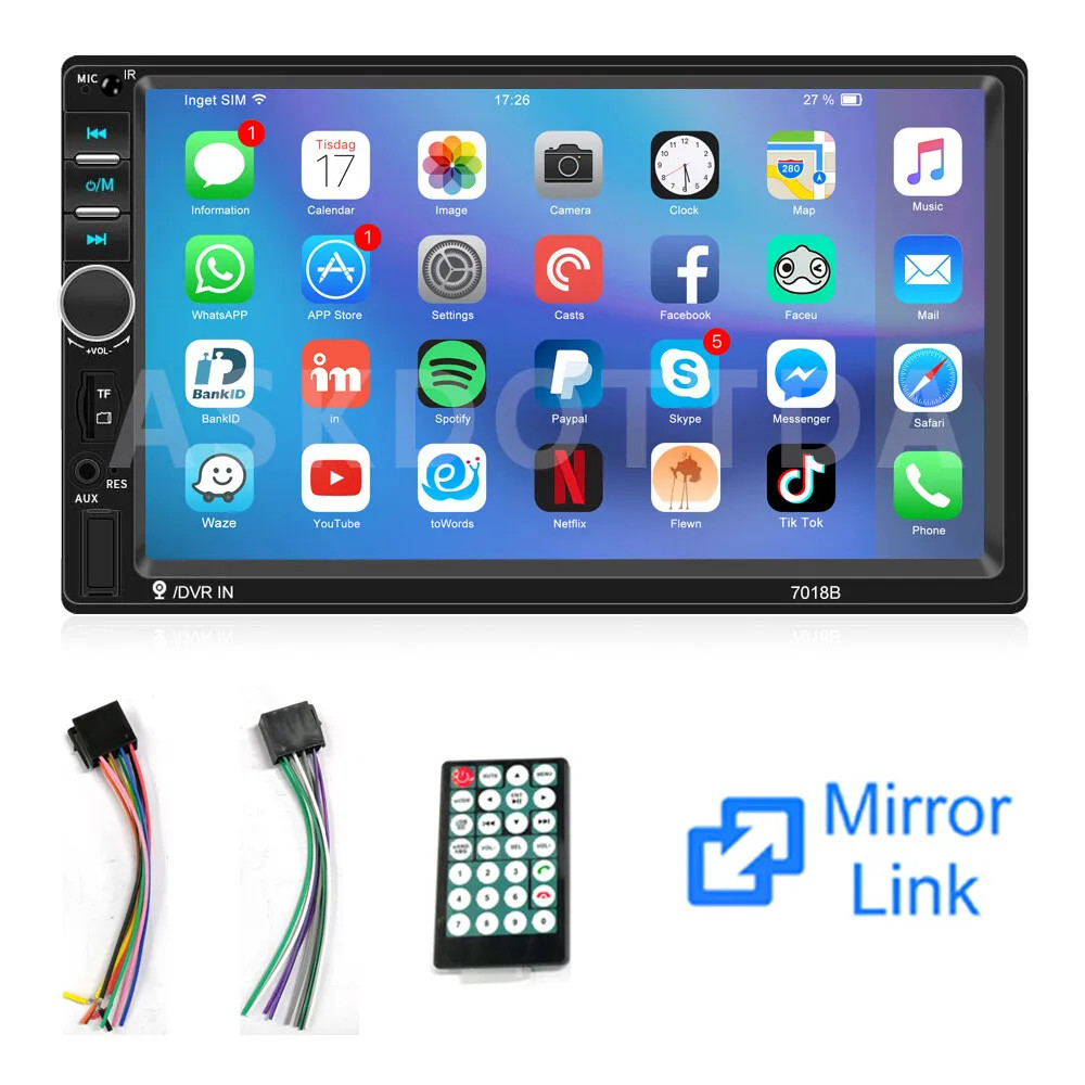 Double 2 Din 7” Car Stereo Touch Screen Car Radio Apple CarPlay Android Auto BT*