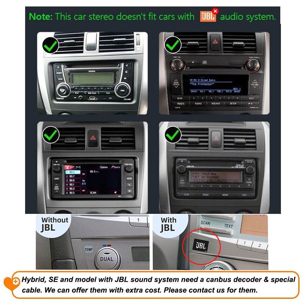 Carplay Car Radio Stereo Carplay For 2009-2013 Toyota Corolla Radio GPS Camera