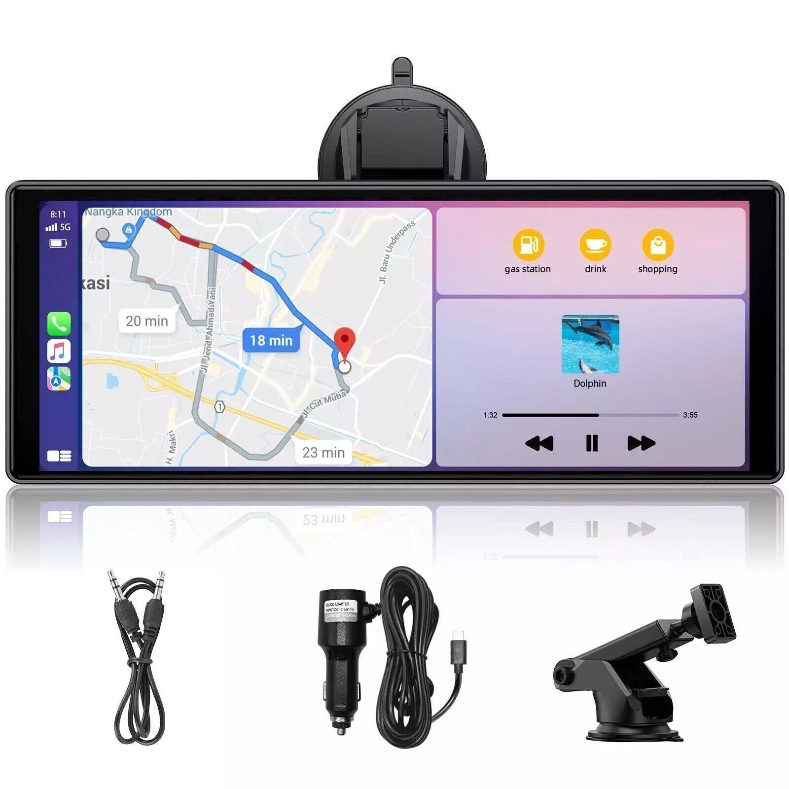 10.26 inch Portable Wireless Apple Carplay&Android Auto Car Stereo Radio Head