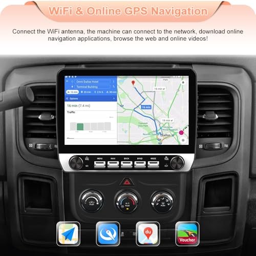 10.1″ Car Radio Stereo for Dodge RAM 1500 2500 3500 2GB+64GB 10.1′′ with Camera