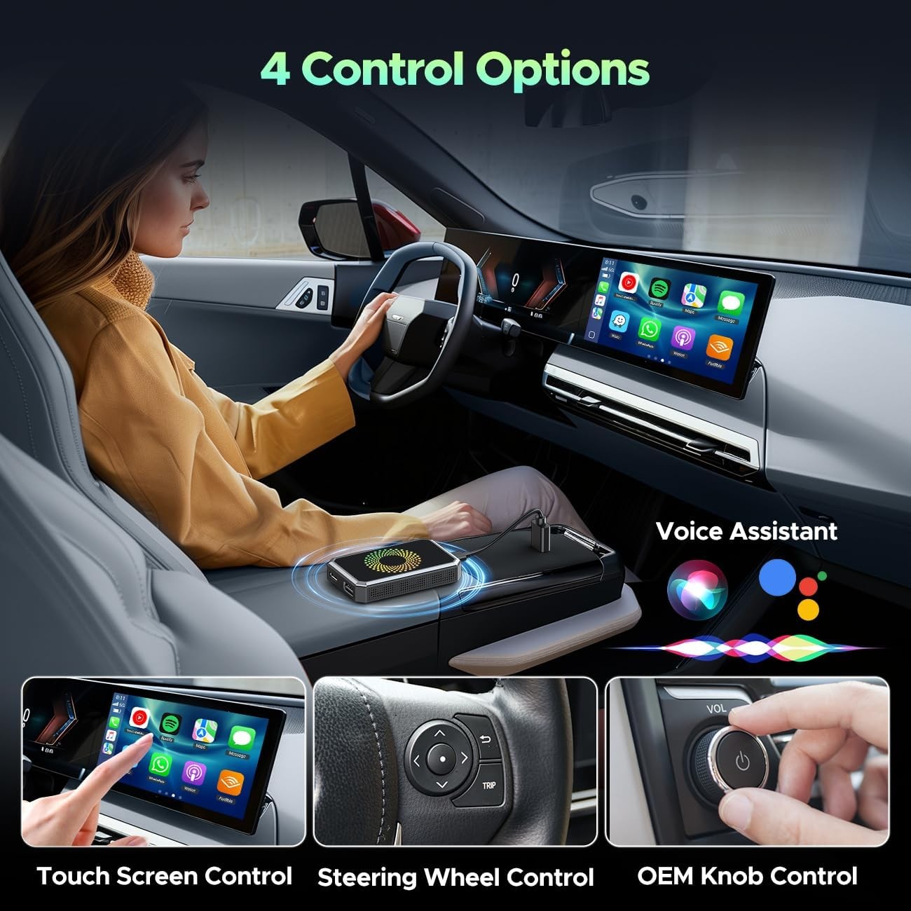 Wireless CarPlay WIFI AI box Android Auto Adapter Converter w/ Netflix YouTube