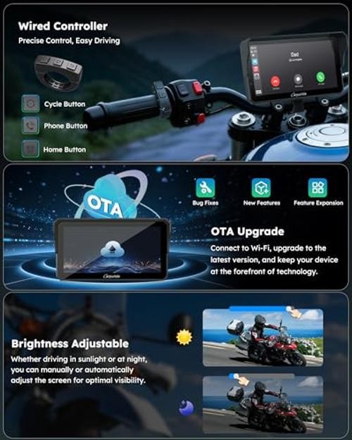 W602S PRO Motorcycle Carplay & Android Auto with Type-C Port, 6.25″