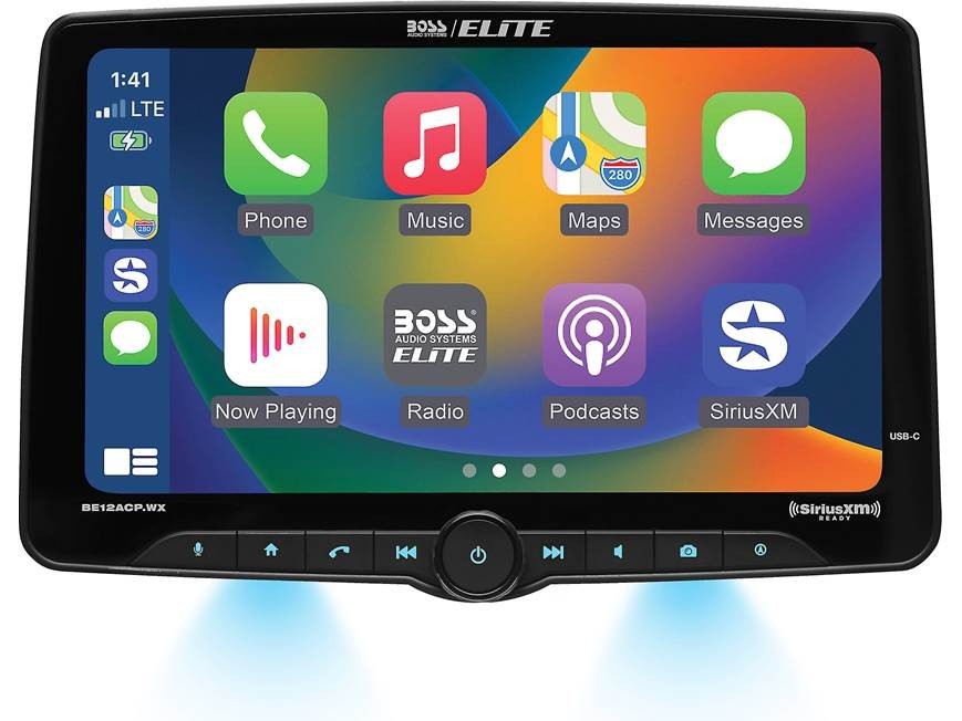 Boss Elite BE12ACP.WX – 12″ Single Din Wireless Apple CarPlay Android Auto