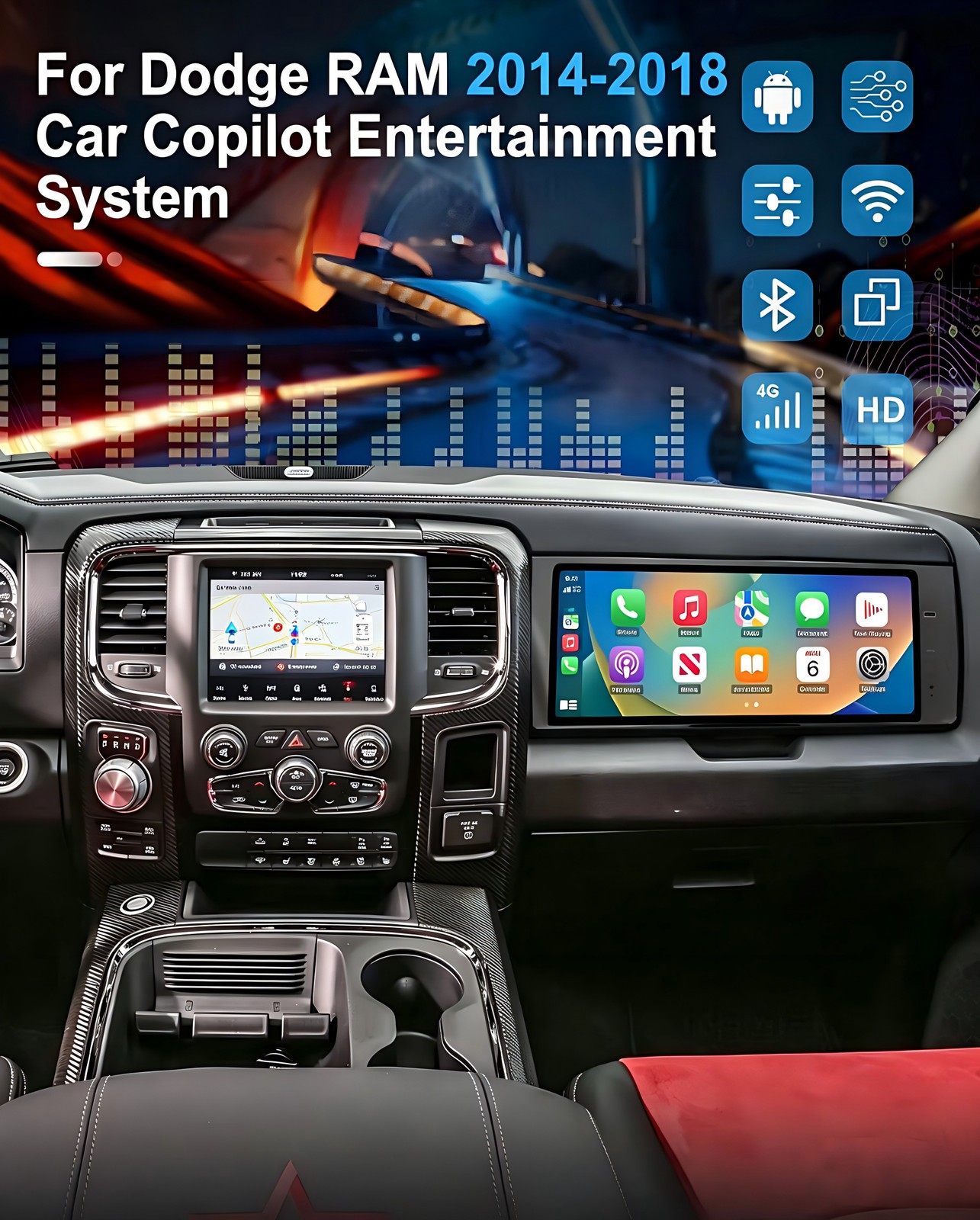Passenger Side Multimedia Touch Screen 17″ In-Vehicle Display for Dodge RAM
