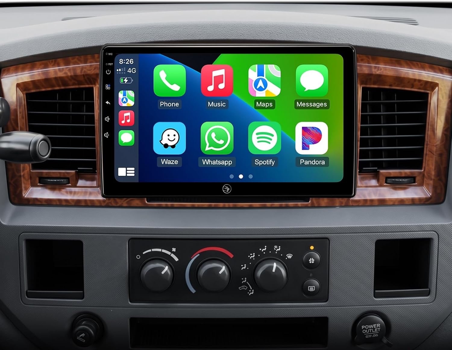 10 Inch Linux Touchscreen for Dodge Ram 2006-2012, Backup Cam, CarPlay & Android