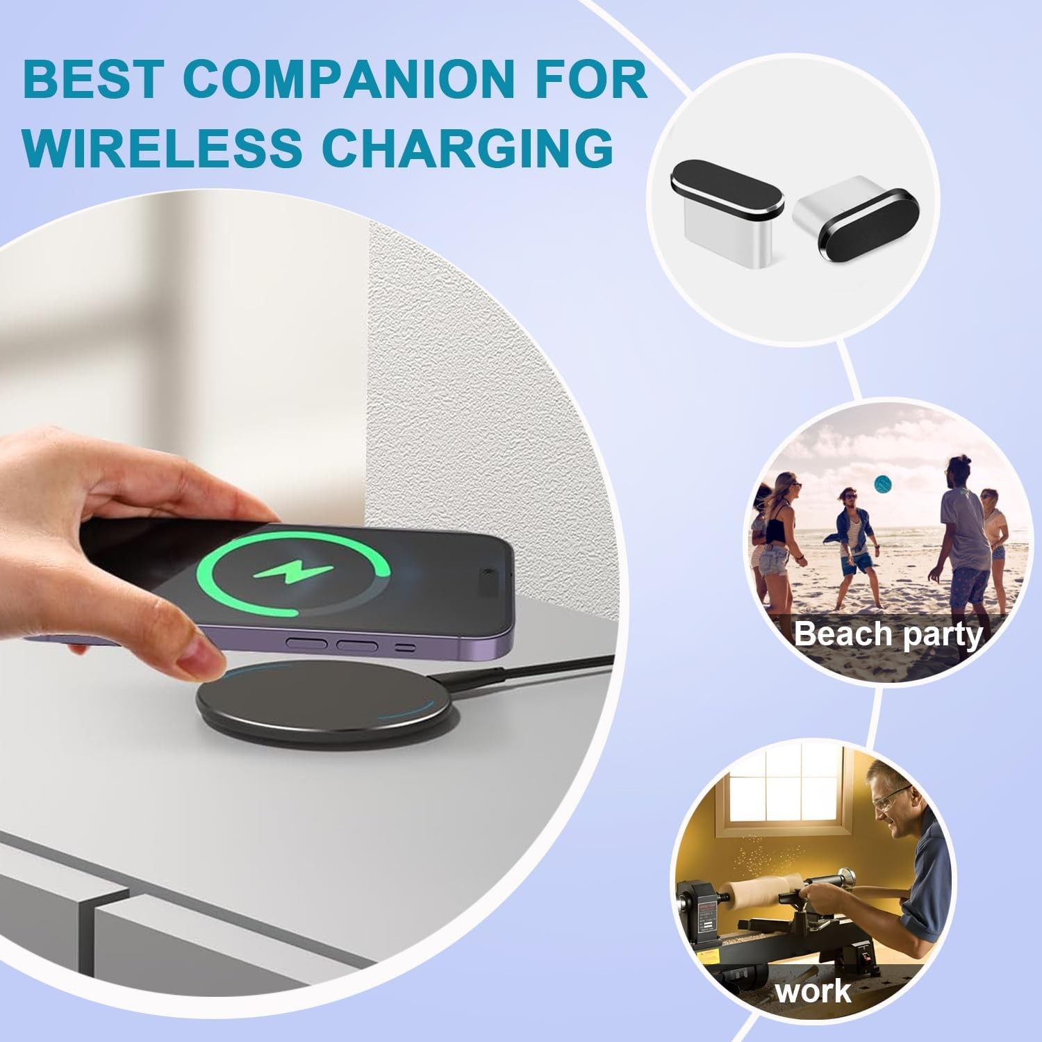 USB C Dust Plug, 4 Pack USB C Port Cover, Type C Charging Port Plug Cover with S