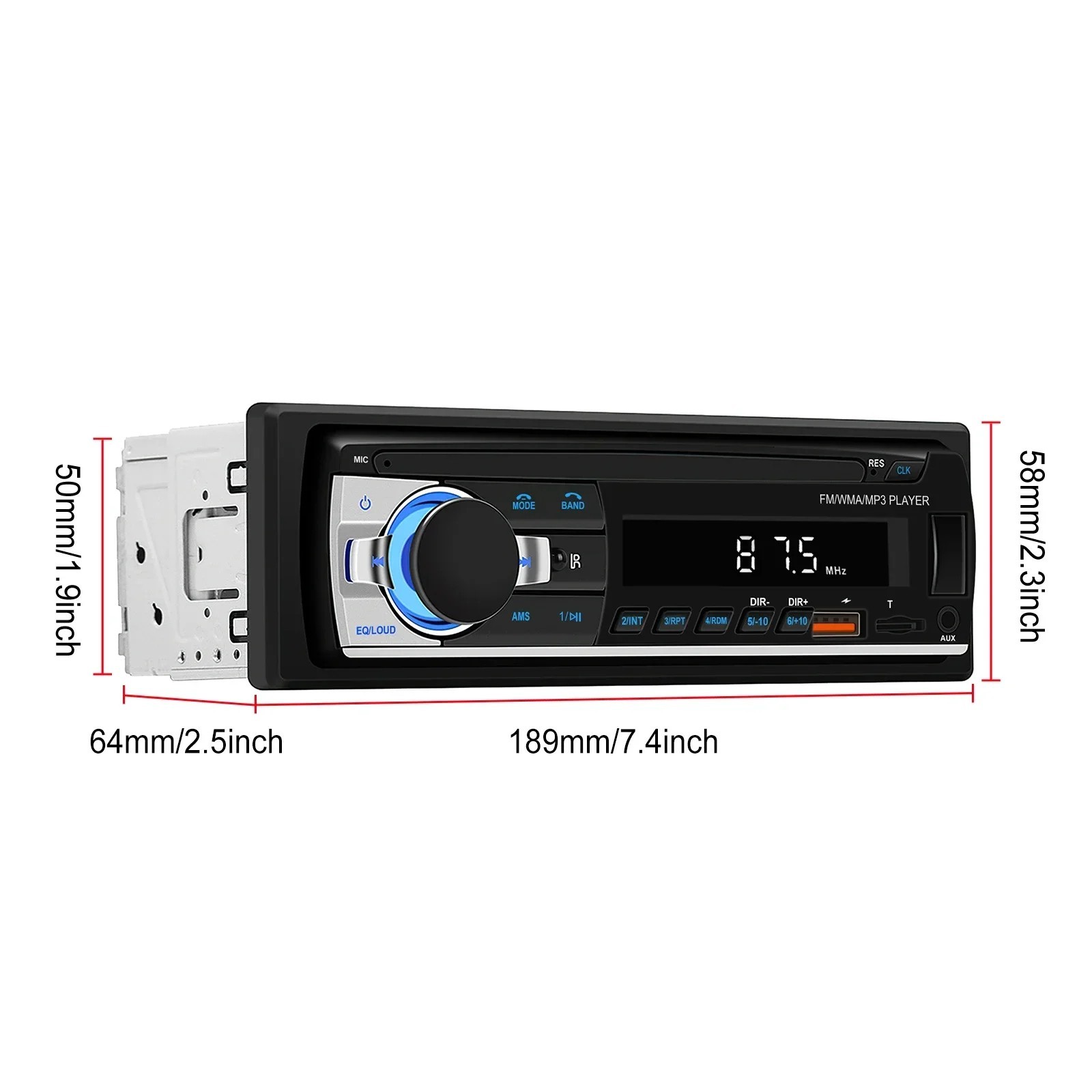 Bluetooth Car Stereo Audio In-Dash FM Aux Input Receiver SD USB MP3 Radio Player