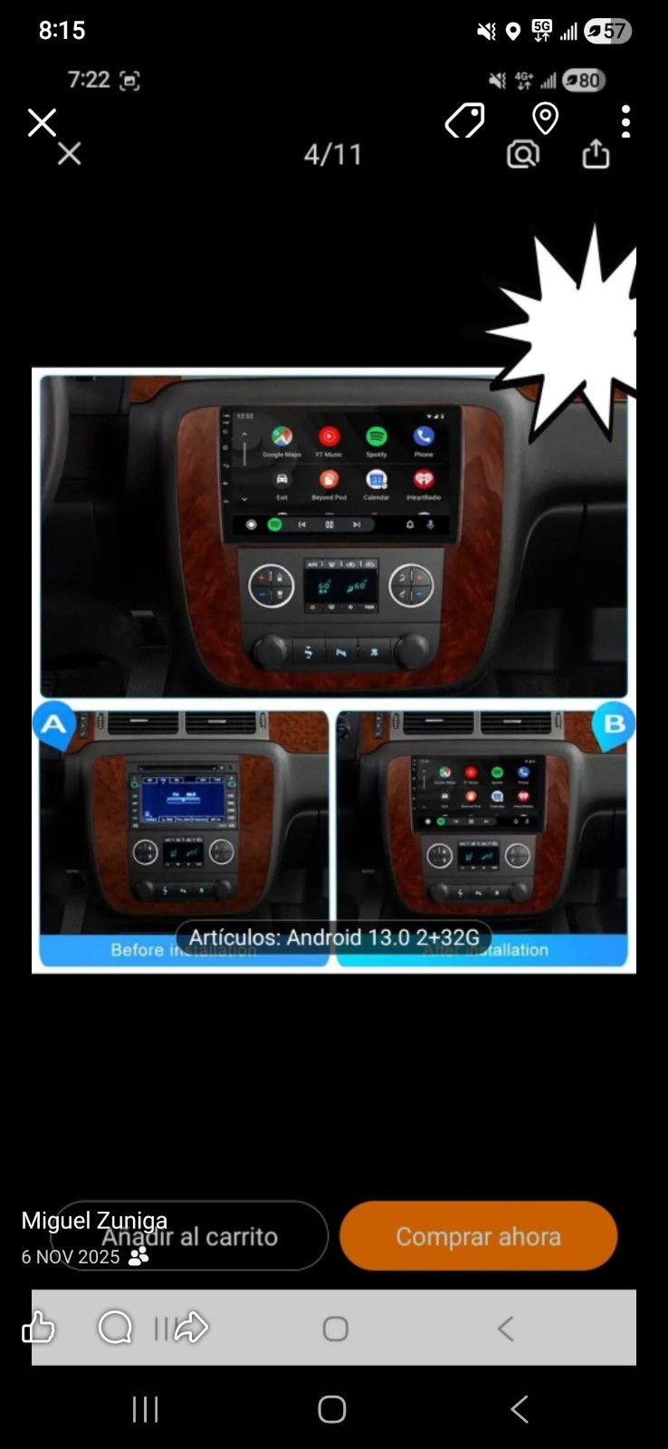 Android 13.0 2 DIN Car Mp5 Player Touchscreen USB Input Android OS