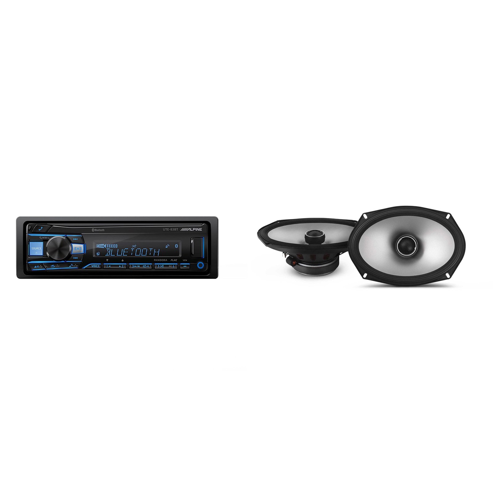 Alpine UTE-83BT Mech-less Digital Bluetooth Media Receiver with Alpine S2-S69…