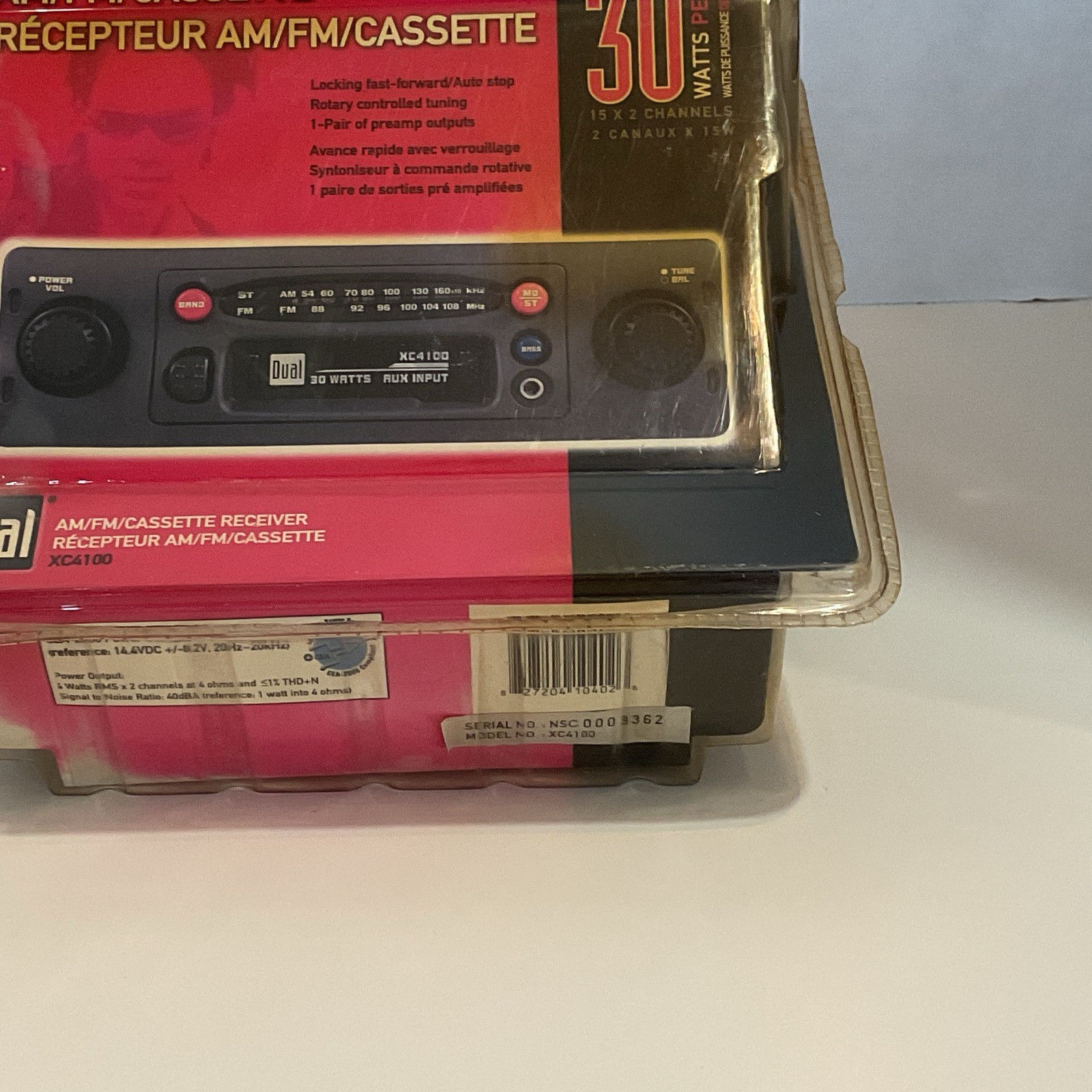 Dual XC4100 1 DIN AM/FM Cassette Receiver Car Stereo with AUX Input