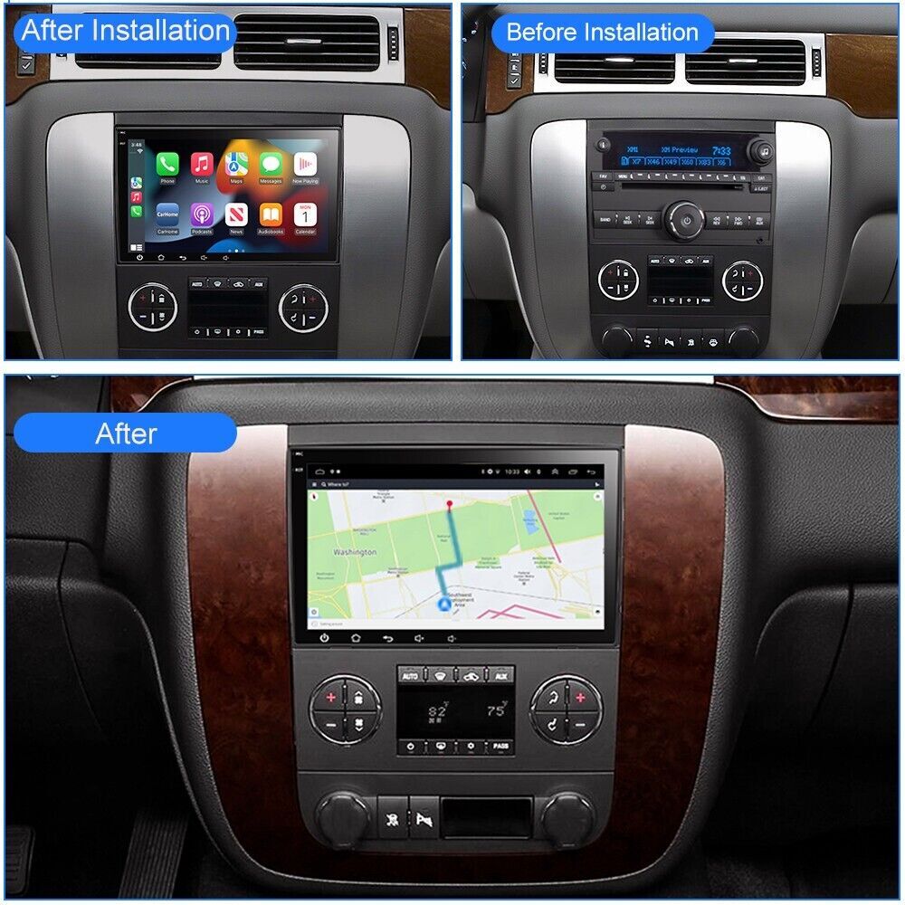 4+64G For 2009-2012 Chevrolet Silverado Wifi Carplay Android 13 Stereo Radio GPS