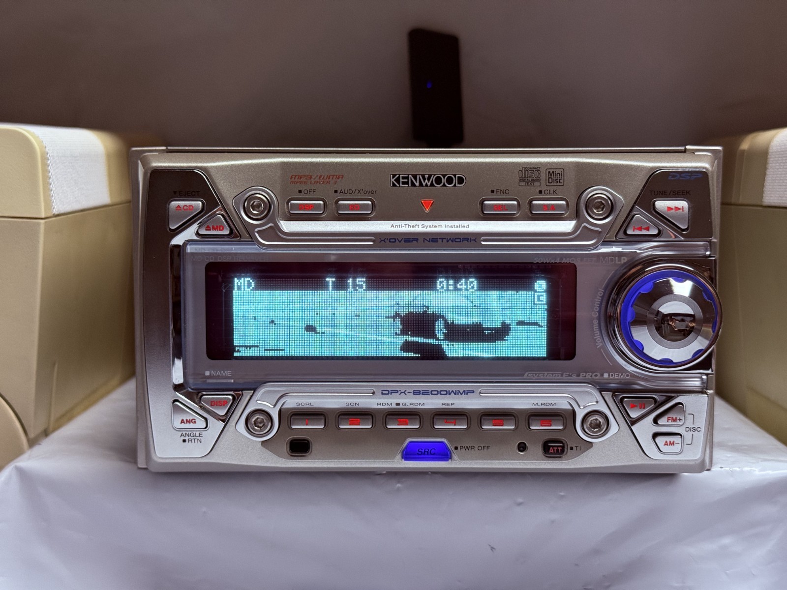 Kenwood DPX-8200WMP 2DIN Car Audio CD MD MP3 AUX Player Tested JDM Japan