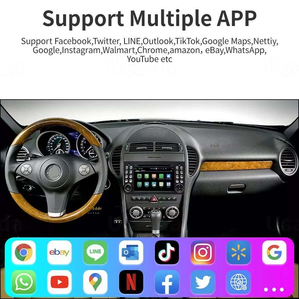 7″ Android 14 Car Radio For Mercedes-Benz SLK R171 2004-2012 GPS Carplay 4+64G