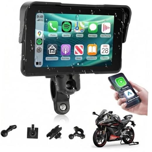 5 Inch Motorcycle CarPlay Screen – Waterproof IP68 – Wireless CarPlay & Android