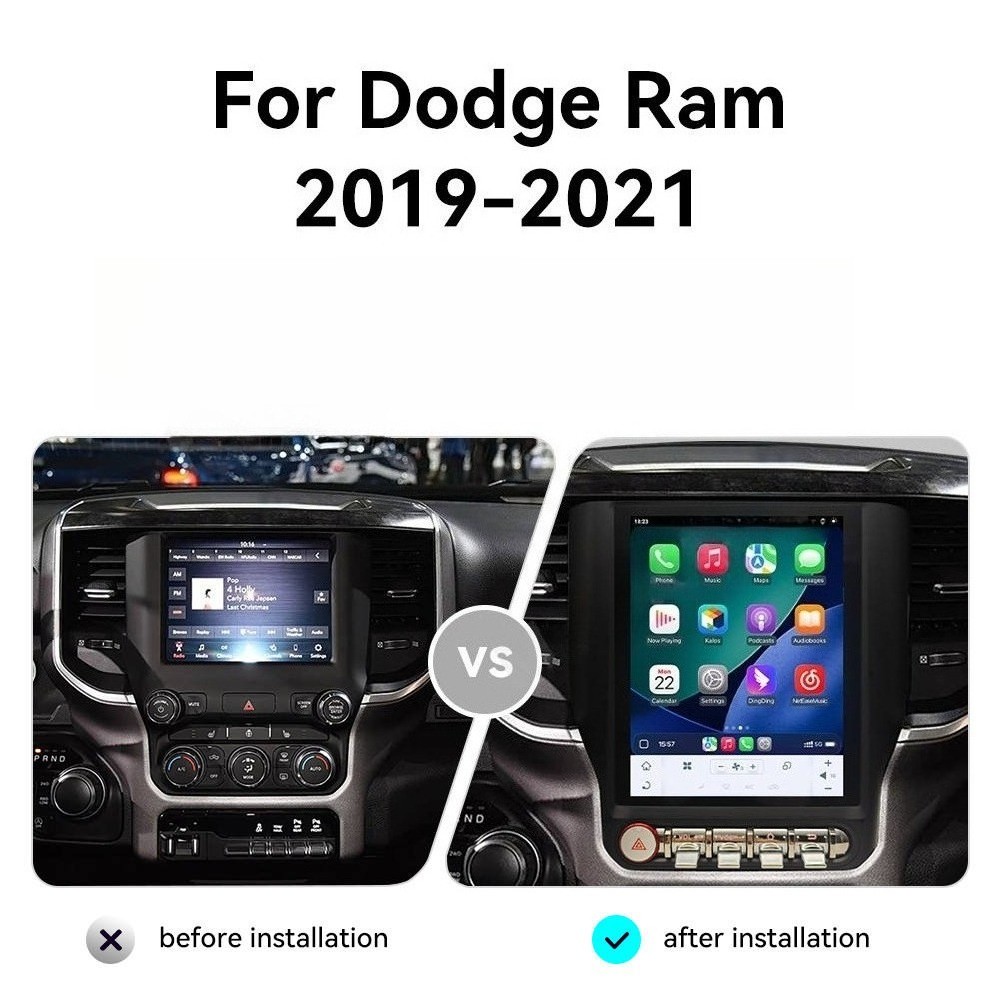 10.4″ Android Radio For 2019-2021 Dodge RAM 1500 2500 3500 GPS CarPlay 2+64G