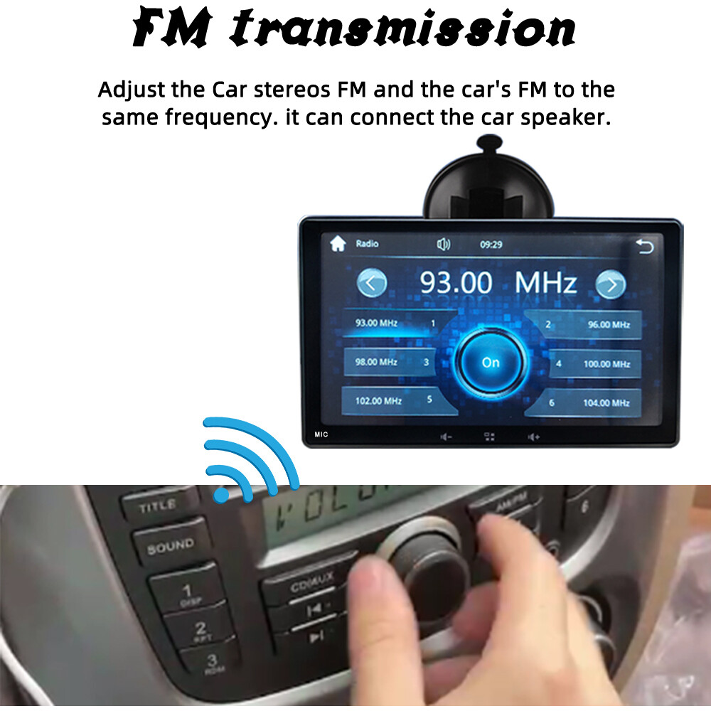 7” 2.5D IPS Portable Car Radio Android Auto Apple Carplay TouchScreen Bluetooth