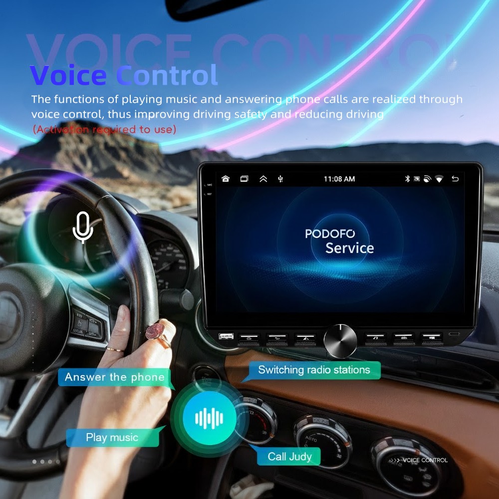10.1″ Android 15 Car Radio 4+64G Wireless CarPlay Android Auto GPS MP5 Player