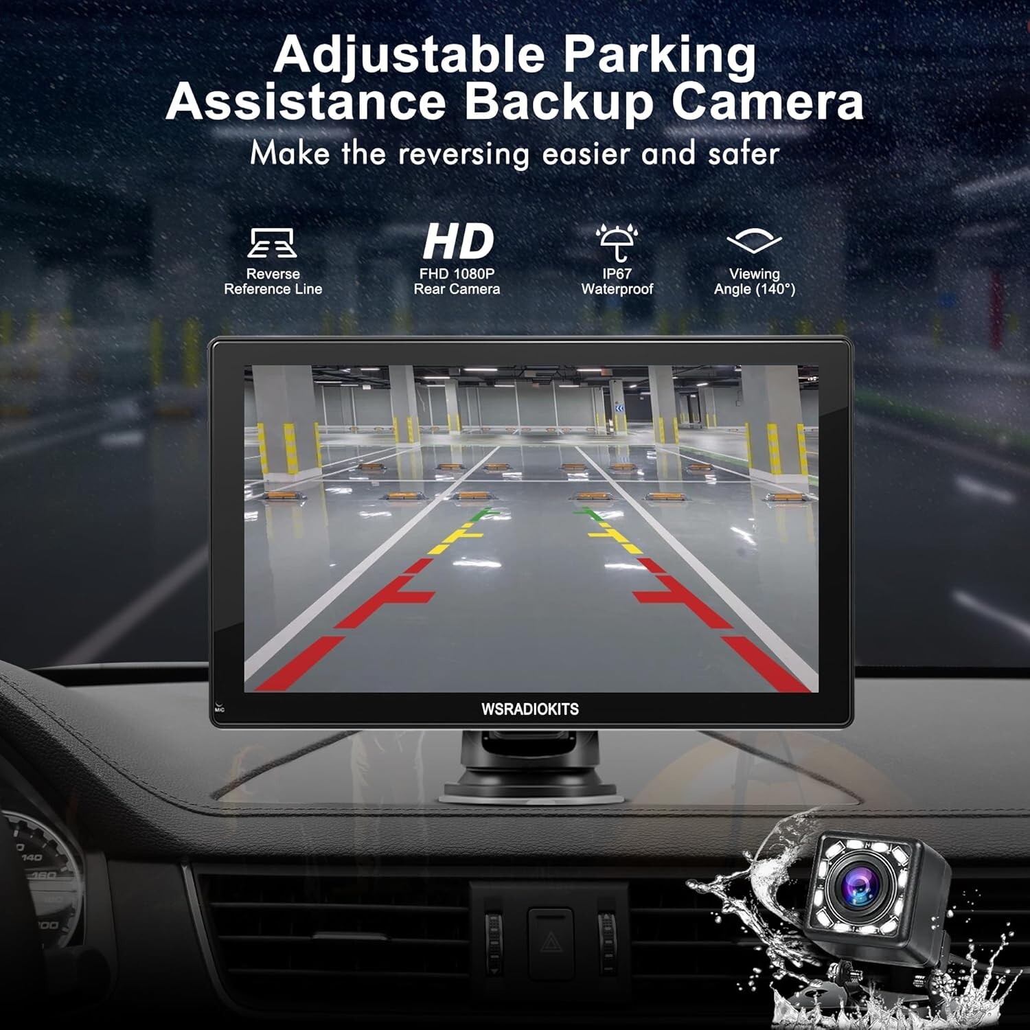 Wireless Carplay Touchscreen with Backup Camera: Portable Carplay & Android A…