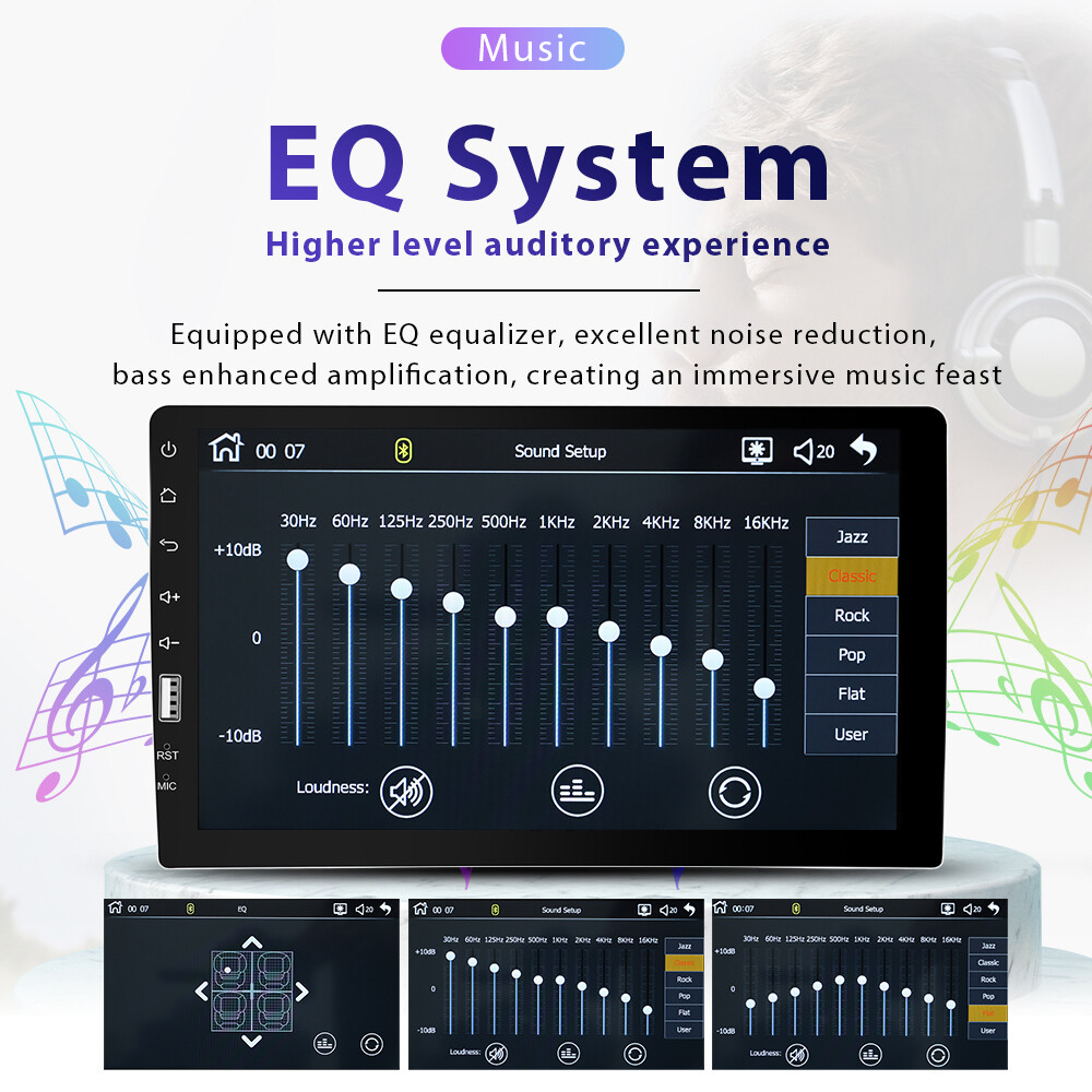 9″ Single 1Din Car Stereo Radio for Apple/Android CarPlay Touch Screen Bluetooth